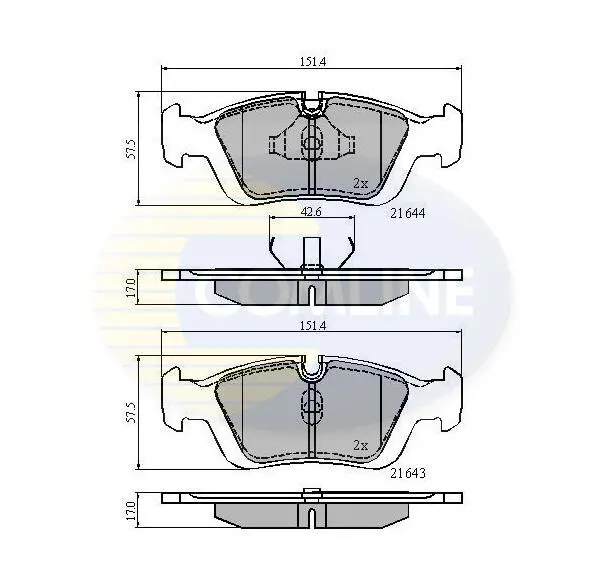 Комплект тормозных колодок, дисковый тормоз COMLINE CBP0513 (фото 1)
