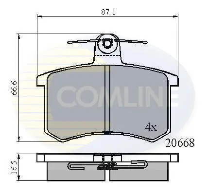 Комплект тормозных колодок, дисковый тормоз COMLINE CBP0558 (фото 1)