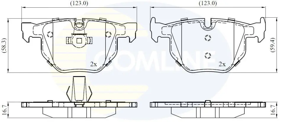 Комплект тормозных колодок, дисковый тормоз COMLINE CBP06001 (фото 1)