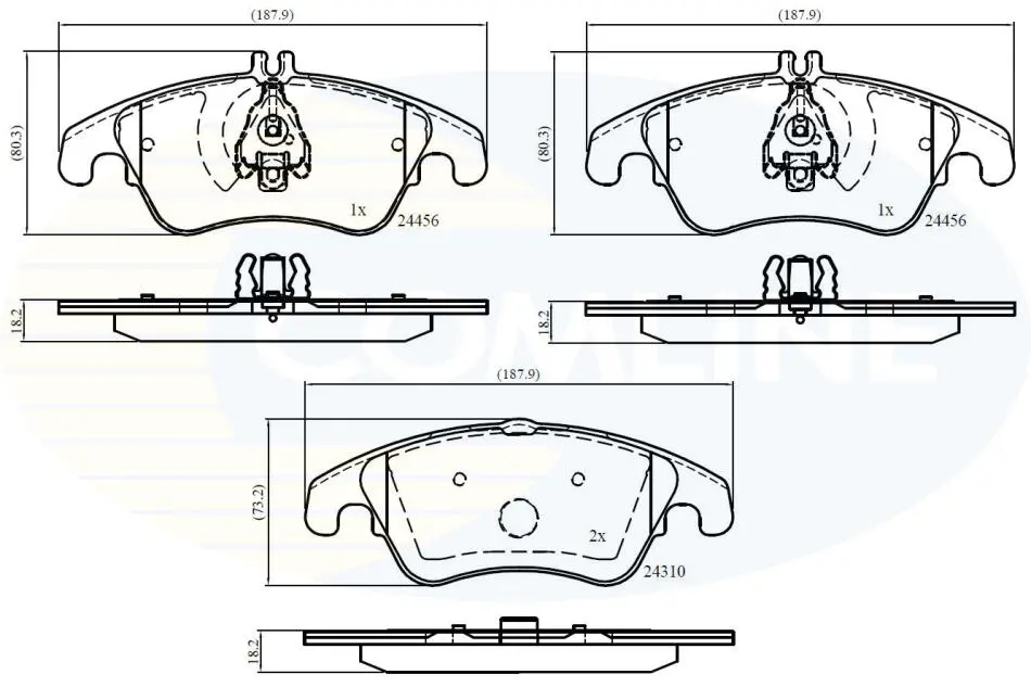 Комплект тормозных колодок, дисковый тормоз COMLINE CBP06037 (фото 1)