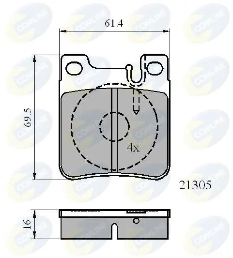 Комплект тормозных колодок, дисковый тормоз COMLINE CBP0702 (фото 1)