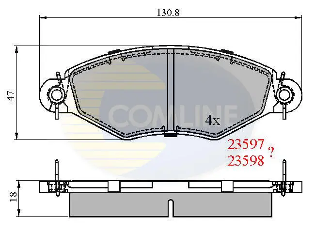 Комплект тормозных колодок, дисковый тормоз COMLINE CBP0704 (фото 1)