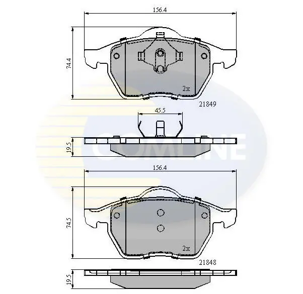 Комплект тормозных колодок, дисковый тормоз COMLINE CBP0715 (фото 1)