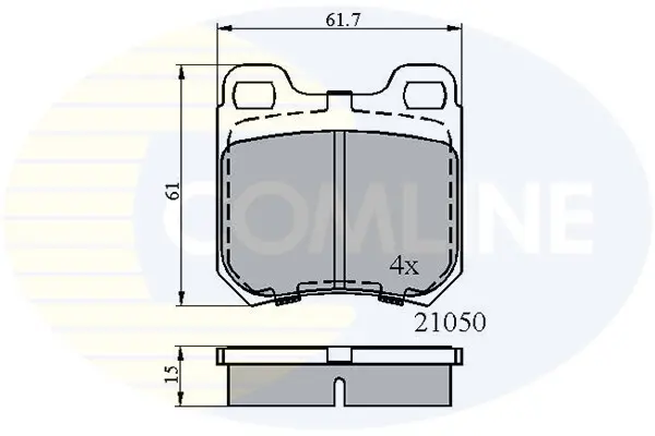 Комплект тормозных колодок, дисковый тормоз COMLINE CBP0741 (фото 1)