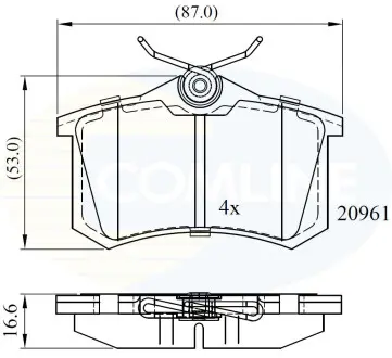 Комплект тормозных колодок, дисковый тормоз COMLINE CBP0797