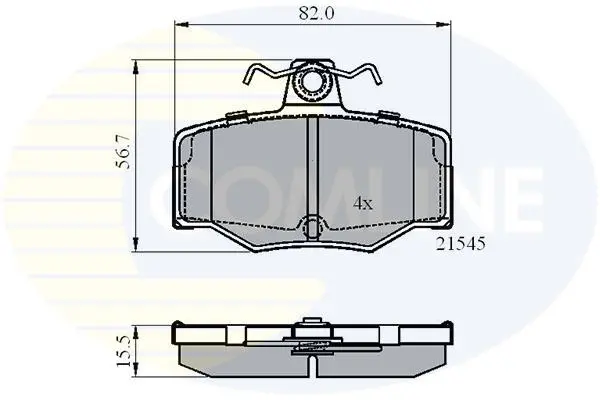 Комплект тормозных колодок, дисковый тормоз COMLINE CBP0878 (фото 1)