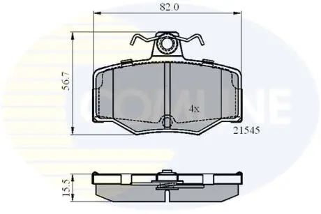 Комплект тормозных колодок, дисковый тормоз COMLINE CBP0878