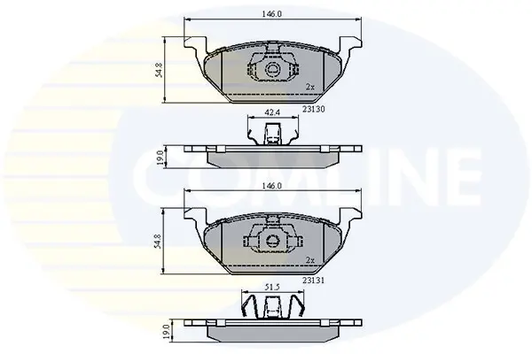Комплект тормозных колодок, дисковый тормоз COMLINE CBP0889 (фото 1)
