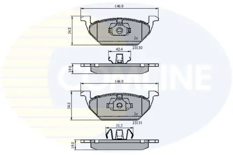 Комплект тормозных колодок, дисковый тормоз COMLINE CBP0889