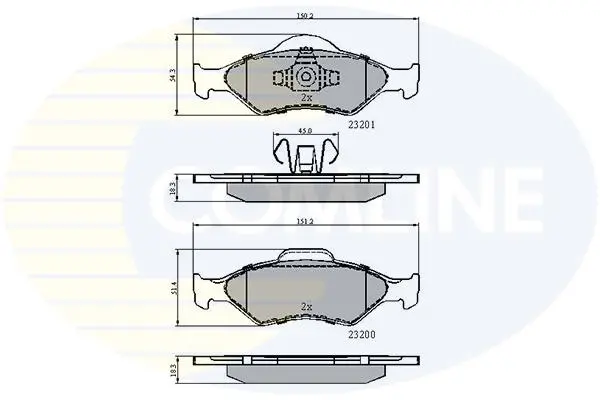 Комплект тормозных колодок, дисковый тормоз COMLINE CBP0899 (фото 1)