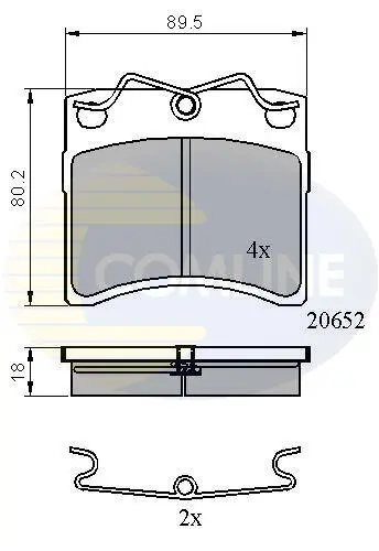 Комплект тормозных колодок, дисковый тормоз COMLINE CBP0925 (фото 1)