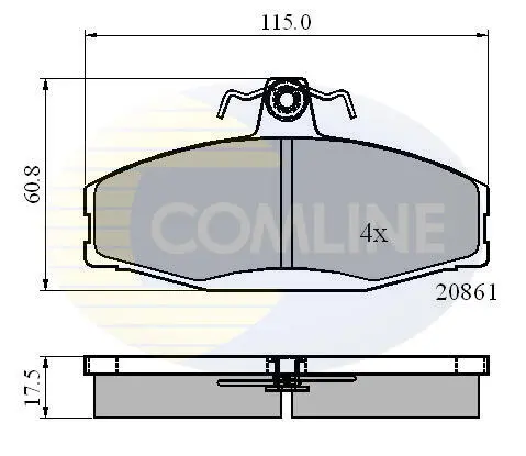 Комплект тормозных колодок, дисковый тормоз COMLINE CBP0928 (фото 1)