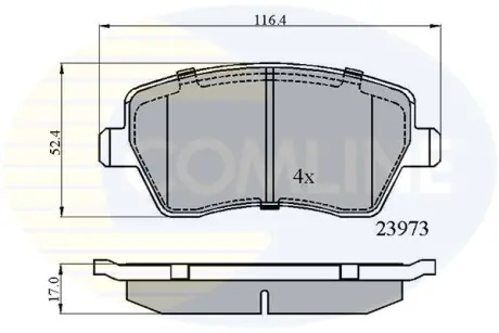 Комплект тормозных колодок, дисковый тормоз COMLINE CBP0984