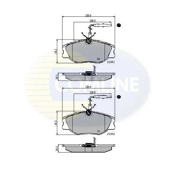 Комплект тормозных колодок, дисковый тормоз COMLINE CBP11001 (фото 1)