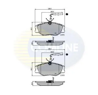 Комплект тормозных колодок, дисковый тормоз COMLINE CBP11001