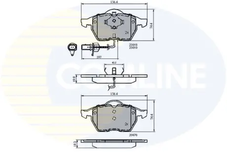 Комплект тормозных колодок, дисковый тормоз COMLINE CBP11025