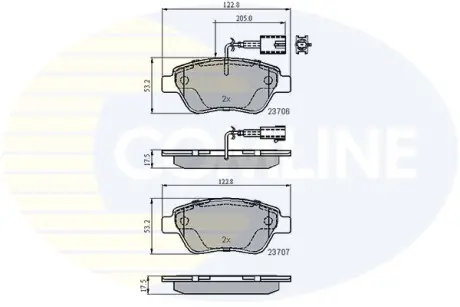 Комплект тормозных колодок, дисковый тормоз COMLINE CBP11037