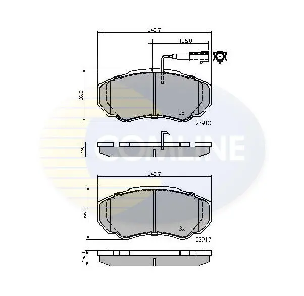 Комплект тормозных колодок, дисковый тормоз COMLINE CBP11040 (фото 1)