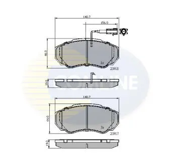 Комплект тормозных колодок, дисковый тормоз COMLINE CBP11040