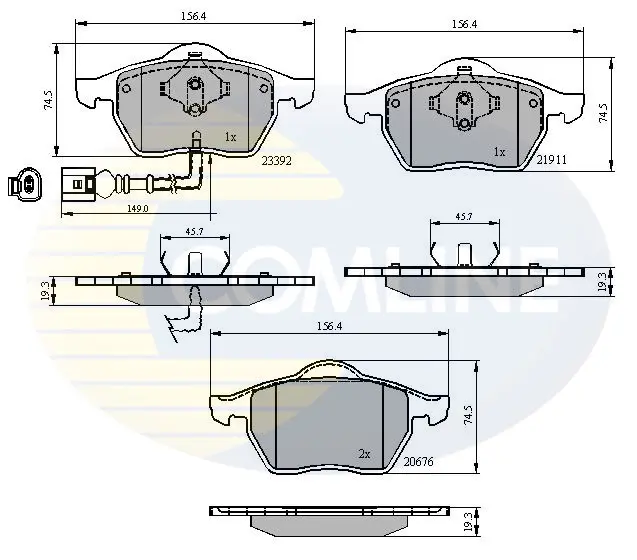 Comline - Гальмівні колодки до дисків COMLINE CBP11111 (фото 1)