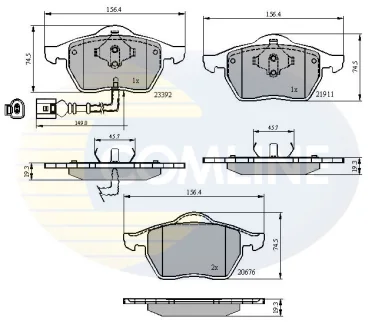 Comline - Гальмівні колодки до дисків COMLINE CBP11111