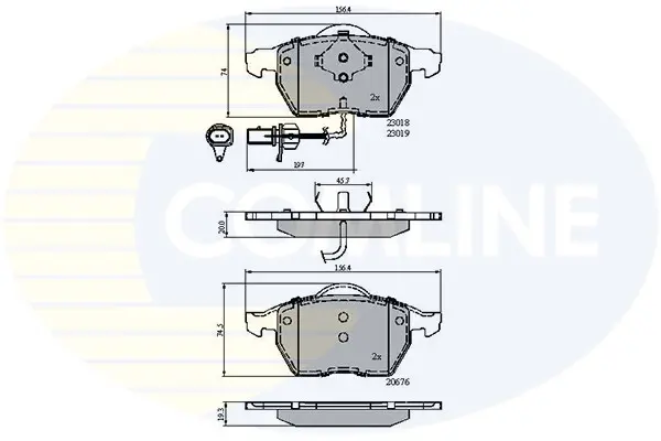 Комплект тормозных колодок, дисковый тормоз COMLINE CBP11542 (фото 1)