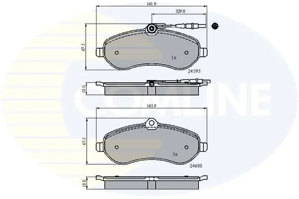 Комплект тормозных колодок, дисковый тормоз COMLINE CBP11621 (фото 1)