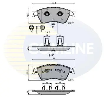 Комплект тормозных колодок, дисковый тормоз COMLINE CBP11740