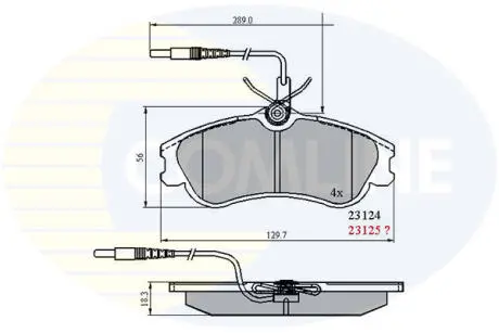 Комплект тормозных колодок, дисковый тормоз COMLINE CBP1174