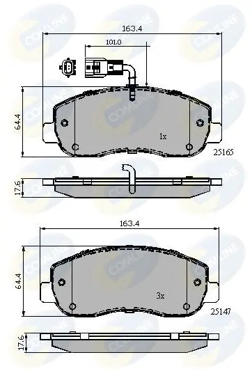 Комплект тормозных колодок, дисковый тормоз COMLINE CBP12106 (фото 1)