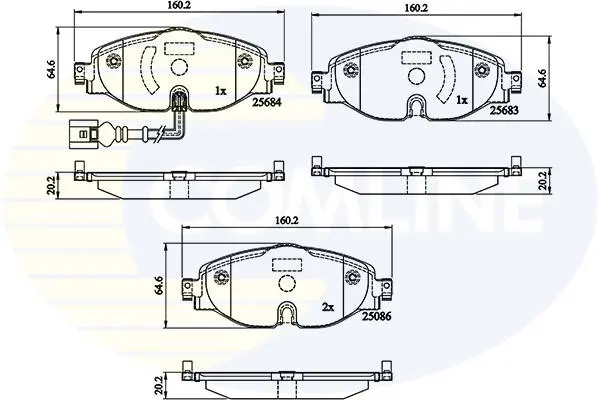Комплект тормозных колодок, дисковый тормоз COMLINE CBP12158 (фото 1)
