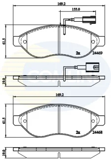 Comline - Гальмівні колодки до дисків COMLINE CBP12227
