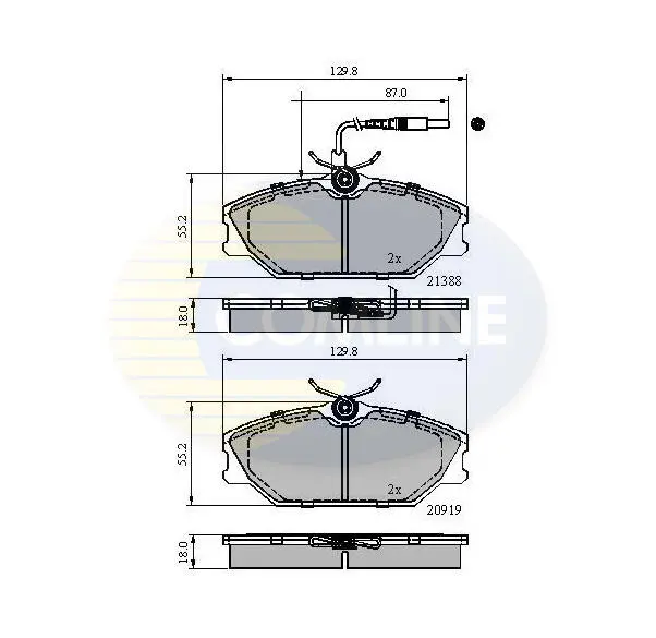 Комплект тормозных колодок, дисковый тормоз COMLINE CBP1526 (фото 1)
