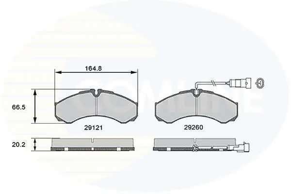 Комплект тормозных колодок, дисковый тормоз COMLINE CBP16031 (фото 1)