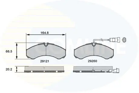 Комплект тормозных колодок, дисковый тормоз COMLINE CBP16031