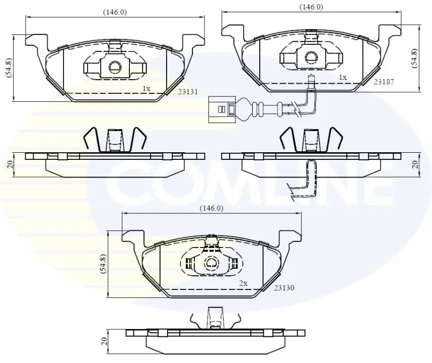 Комплект тормозных колодок, дисковый тормоз COMLINE CBP1851 (фото 1)