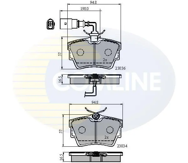 Комплект тормозных колодок, дисковый тормоз COMLINE CBP1874 (фото 1)