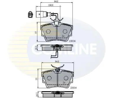 Комплект тормозных колодок, дисковый тормоз COMLINE CBP1874