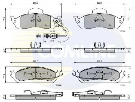Комплект тормозных колодок, дисковый тормоз COMLINE CBP1911