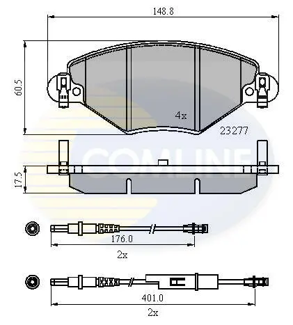 Комплект тормозных колодок, дисковый тормоз COMLINE CBP21120 (фото 1)