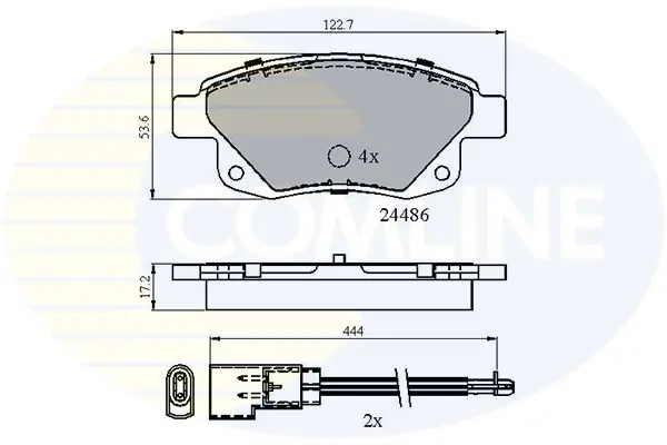 Комплект тормозных колодок, дисковый тормоз COMLINE CBP21554 (фото 1)