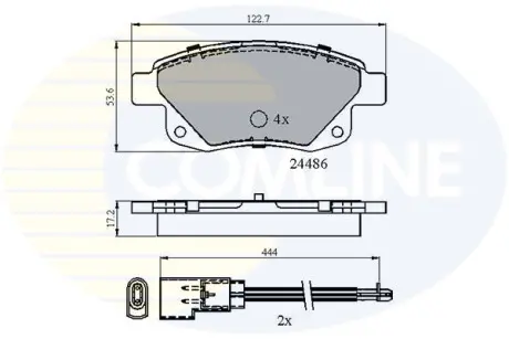 Комплект тормозных колодок, дисковый тормоз COMLINE CBP21554