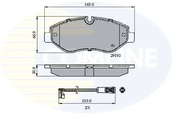 Комплект тормозных колодок, дисковый тормоз COMLINE CBP21555 (фото 1)