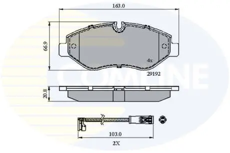 Комплект тормозных колодок, дисковый тормоз COMLINE CBP21555