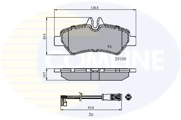 Комплект тормозных колодок, дисковый тормоз COMLINE CBP21556 (фото 1)