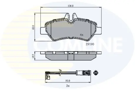Комплект тормозных колодок, дисковый тормоз COMLINE CBP21556
