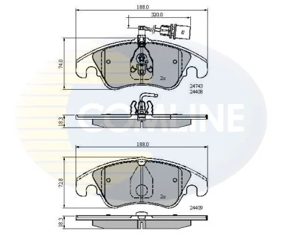 Comline - Гальмівні колодки до дисків COMLINE CBP21789