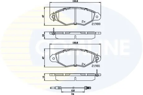 Комплект тормозных колодок, дисковый тормоз COMLINE CBP2485