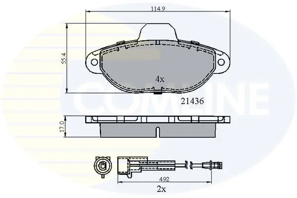 Комплект тормозных колодок, дисковый тормоз COMLINE CBP2509 (фото 1)