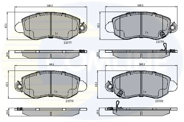 Комплект тормозных колодок, дисковый тормоз COMLINE CBP31108 (фото 1)